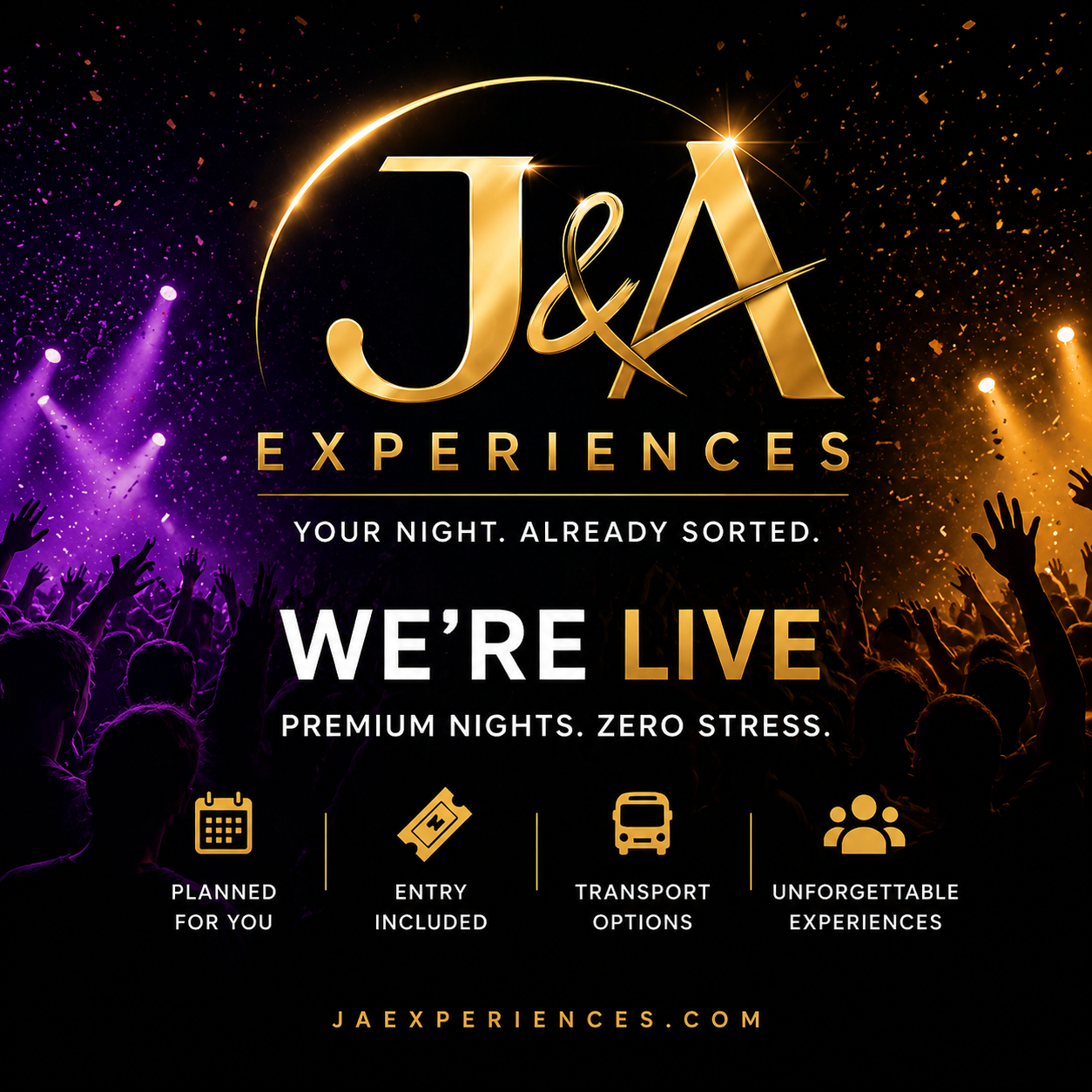 J&A Experiences launch poster